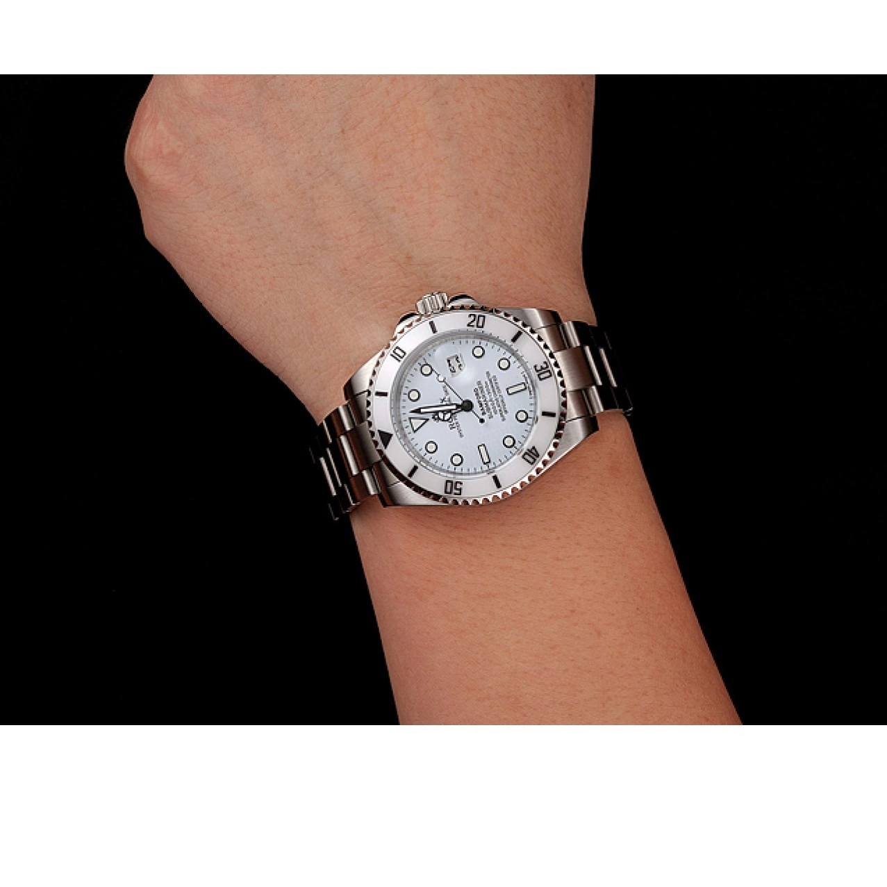 Rolex aaa copy Stainless 1453863 White Bamford Bracelet Steel Dial Rolex Submariner 0727